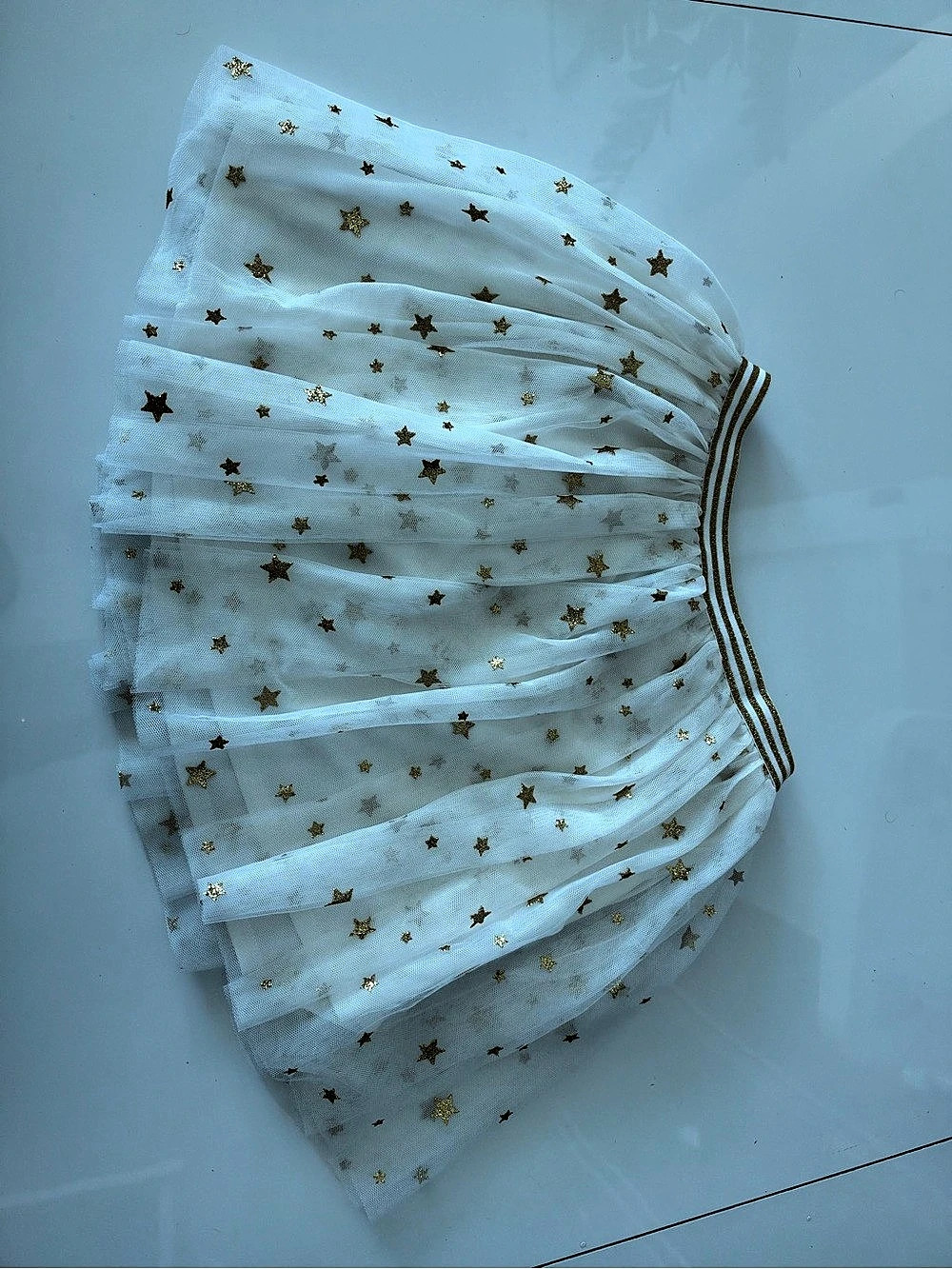 Zunie Girls Gold Star Tulle Skirt White Size 7/8